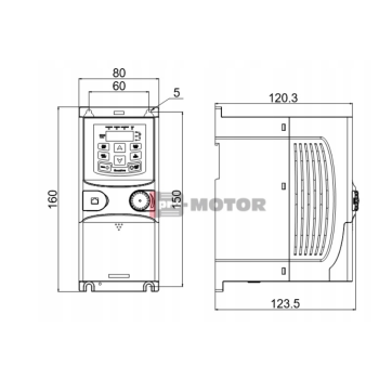 Falownik wektorowy jednofazowy GD20-0R4G-S2 0,4kW 1x230V